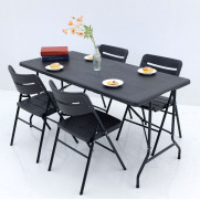 프리미엄 브로몰딩 테이블 1520 4인 세트 의자 접이식 캠핑용 행사용 오피스가구 인테리어 플리마켓 매대 가판대